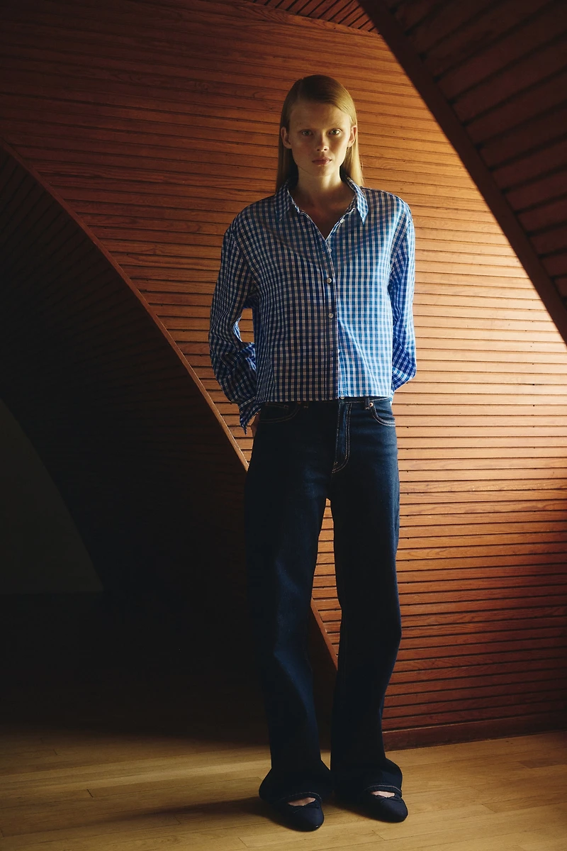 Short Cotton Poplin Shirt