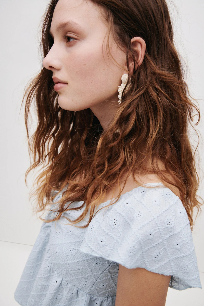 Blouse en jersey pointelle