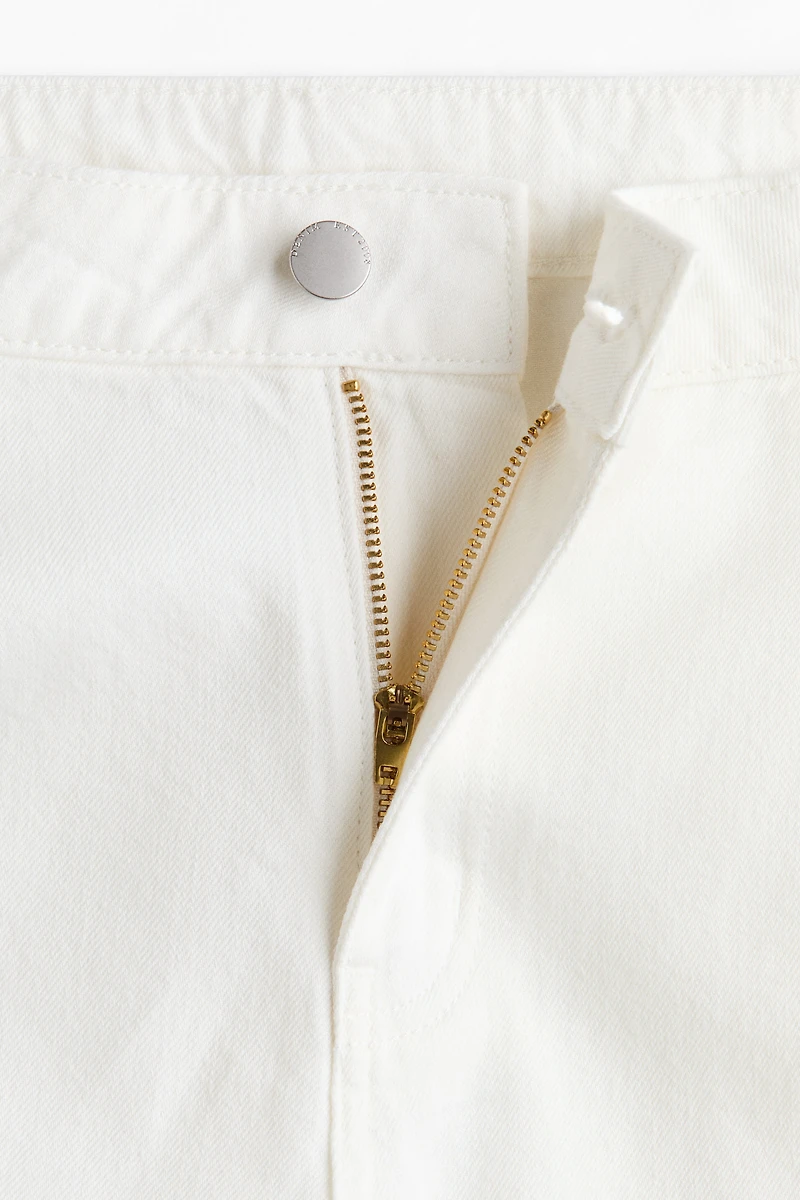 Wide-Leg Twill Pants