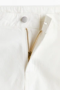 Wide-Leg Twill Pants