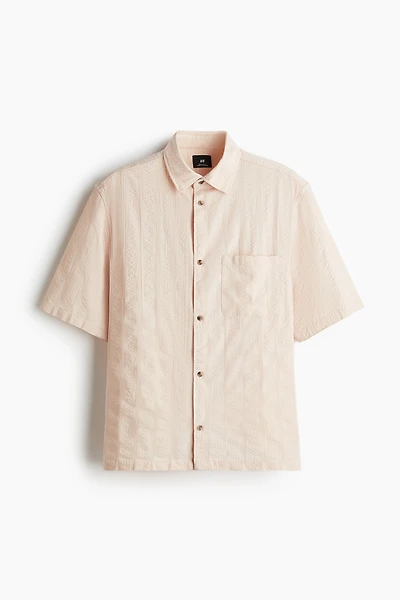 Regular-Fit Textured Short-Sleeved Shirt