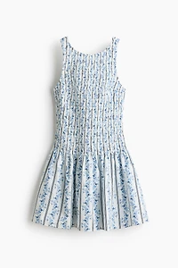 Robe smockée en coton