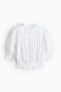 Pintucked Cotton Blouse