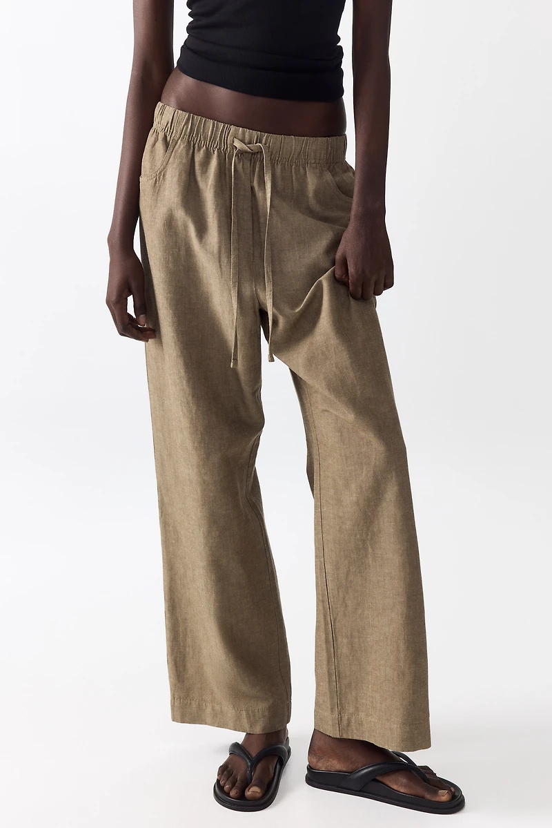 Straight-Leg Drawstring Pants