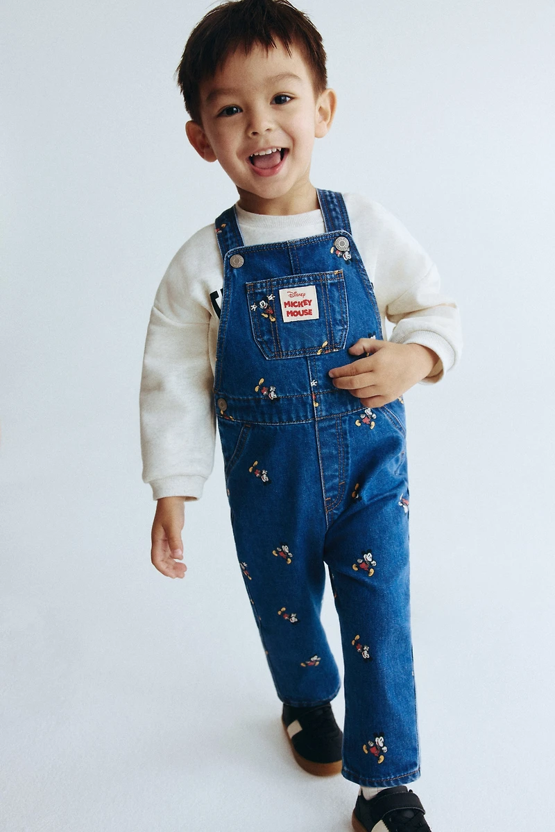 Salopette en denim imprimé