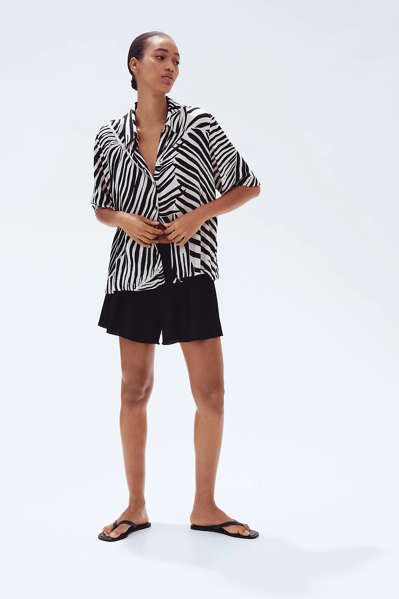 Crinkled Jersey Shorts