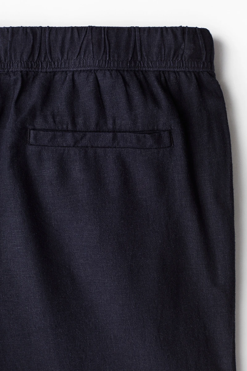 Relaxed Fit Linen-Blend Pants