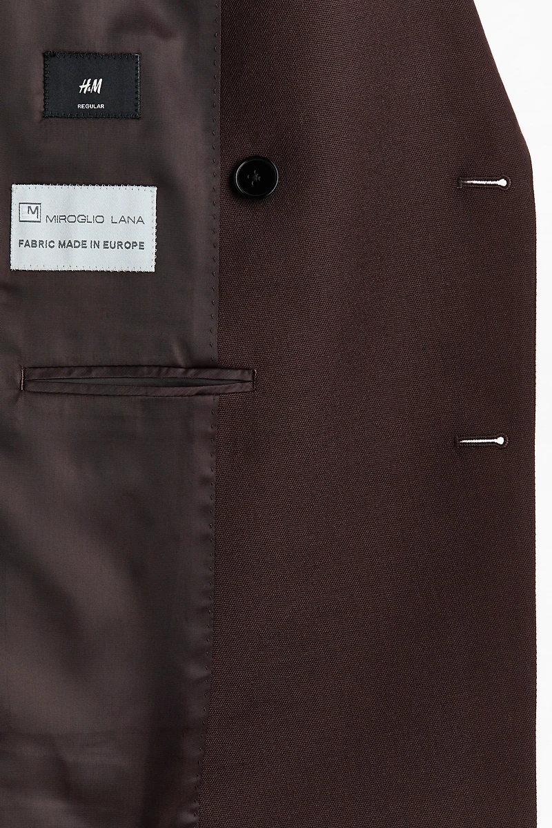 Regular-Fit Wool-Blend Double-Breasted Jacket