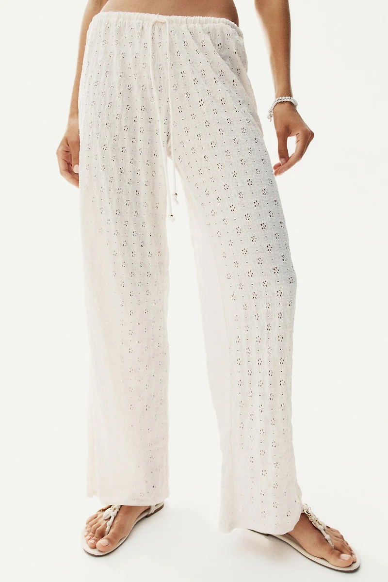 Lace-Look Drawstring Pants