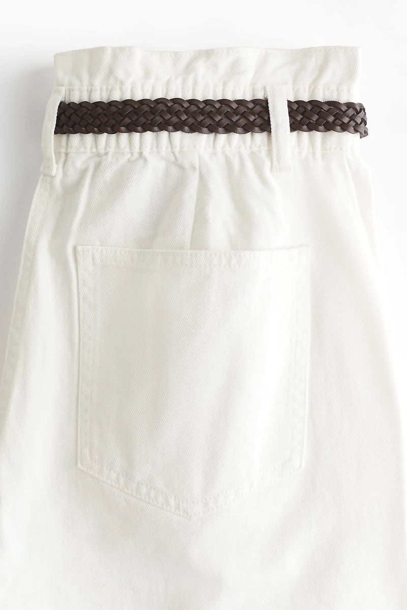 Belted Twill Shorts