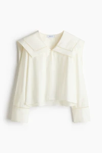 Poplin Blouse with Sailor Collar