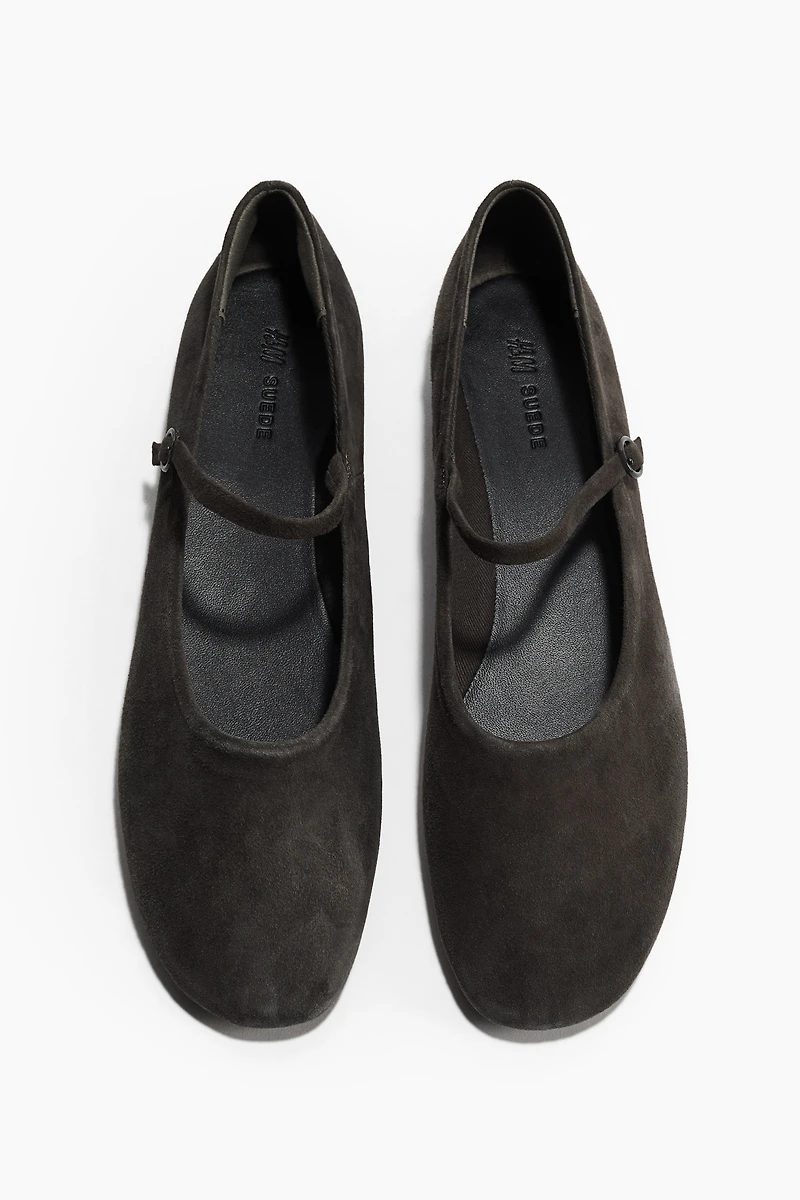 Suede Mary Jane Flats