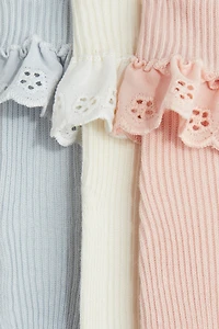 3-pack Socks with Overlocked Foldover Cuffs