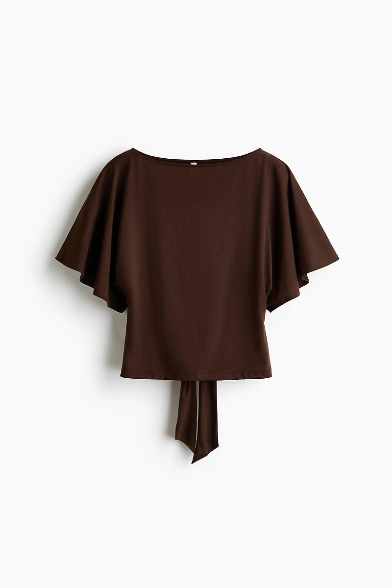 Tie-Back Boat-Neck Top