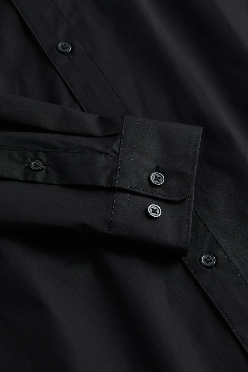 Muscle Fit Band-collar Shirt