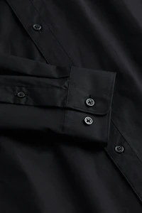 Muscle Fit Band-collar Shirt
