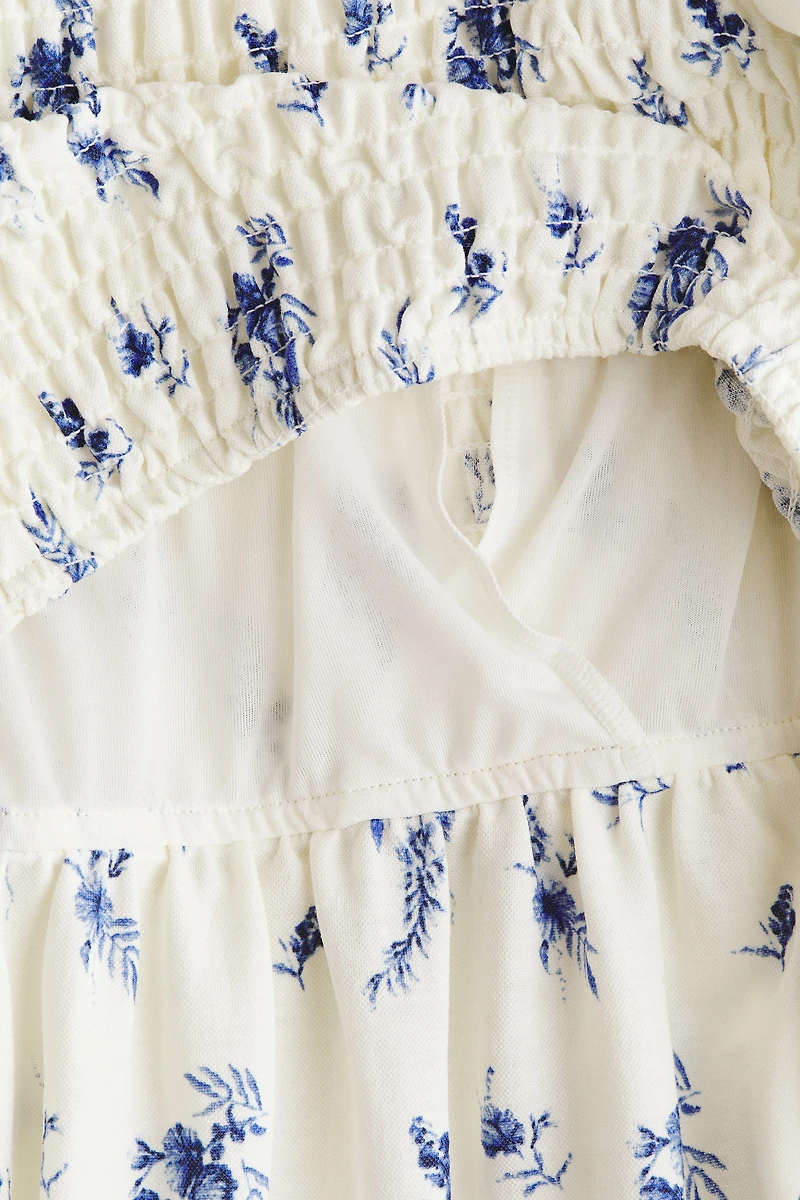 Robe d'allaitement MAMA à manches bouffantes