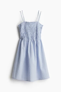 Smocked-Bodice Cotton Dress