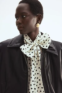 Tie-Neck Chiffon Blouse