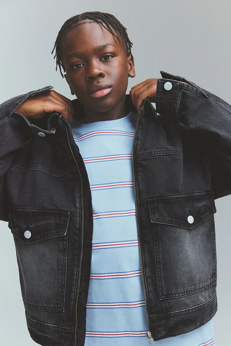 Veste à fermeture éclair en denim