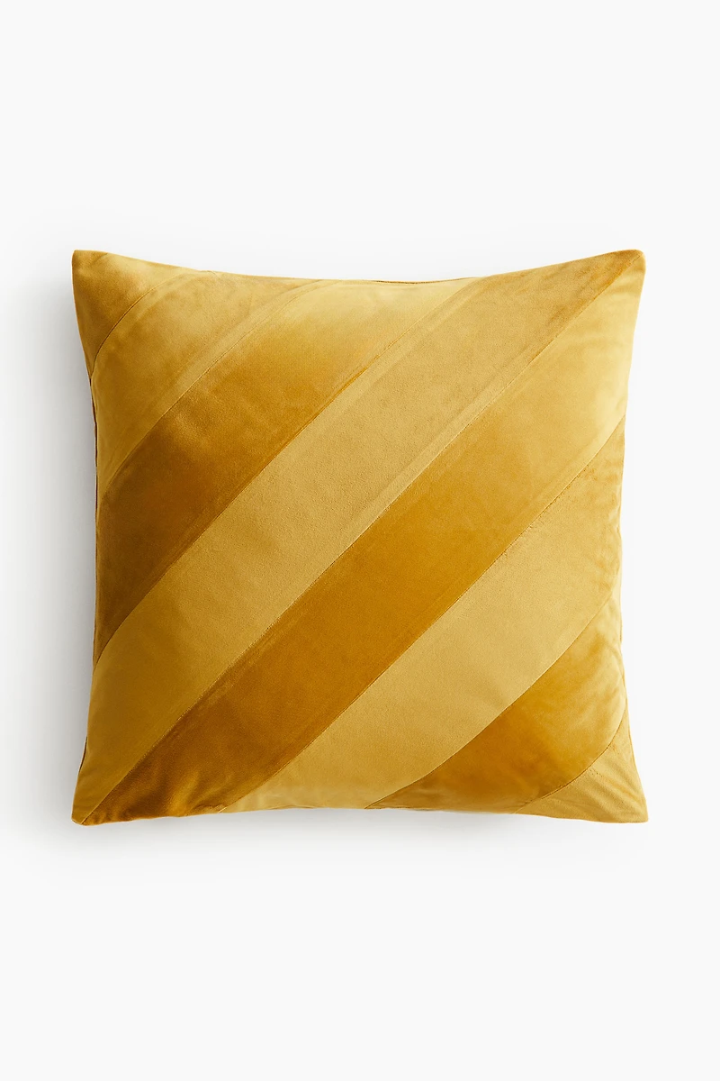 Striped Velvet Cushion Cover