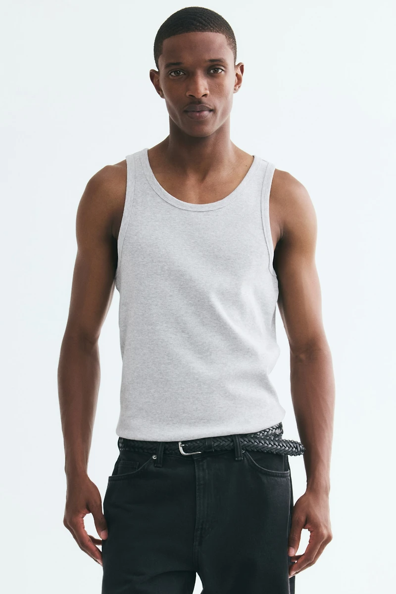 Slim-Fit Ribbed Tank Top
