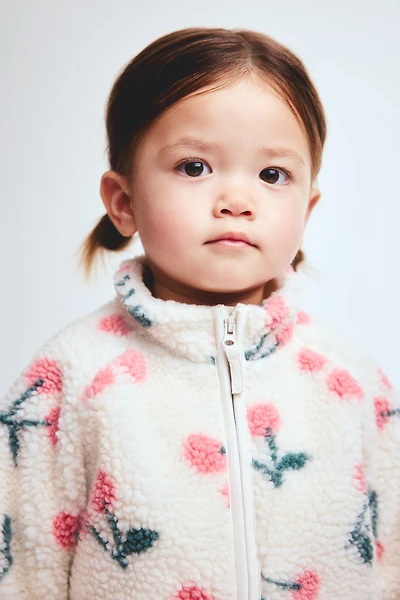 Printed Teddy Fleece Jacket