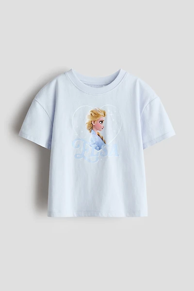 Cotton T-Shirt with Printed Motif