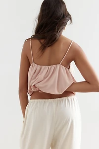 Bubble-Hem Strappy Top