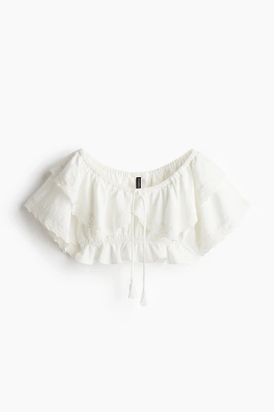 Lace-Trimmed Crop Top