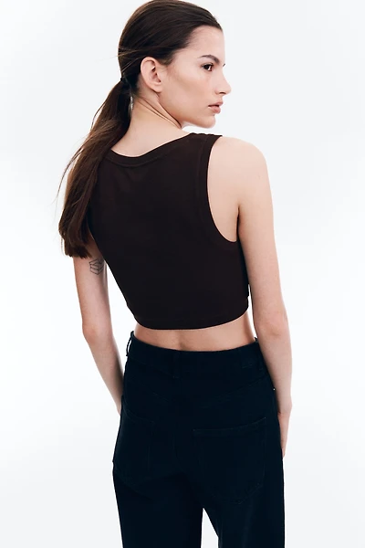 Cropped Ribbed Tank Top