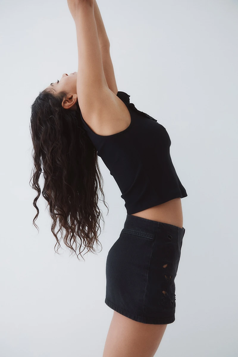 Ruffle-Trimmed Tank Top