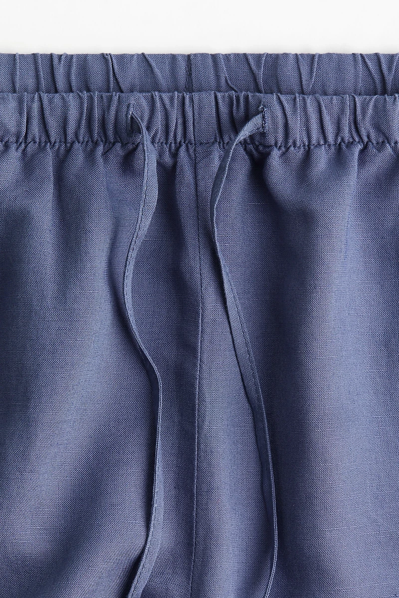 Linen-Blend Drawstring Shorts