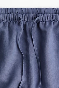 Linen-Blend Drawstring Shorts