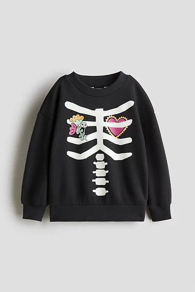 Sweatshirt with Printed Motif