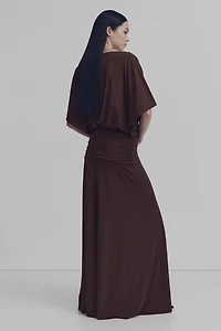 Robe maxi à effet drapé