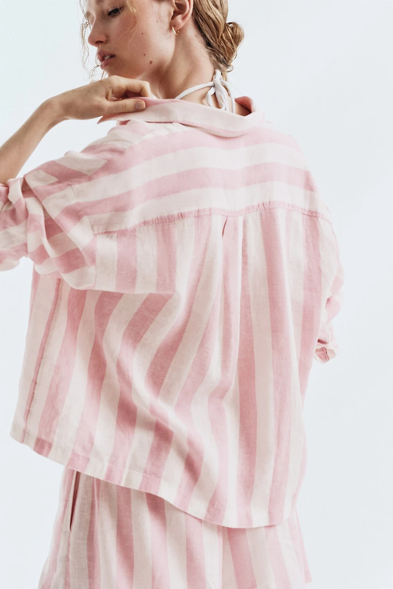 Chemise en lin mélangé