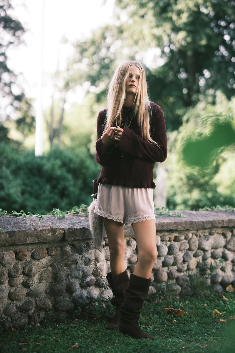 Pointelle-Knit Sweater