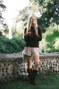 Pointelle-Knit Sweater