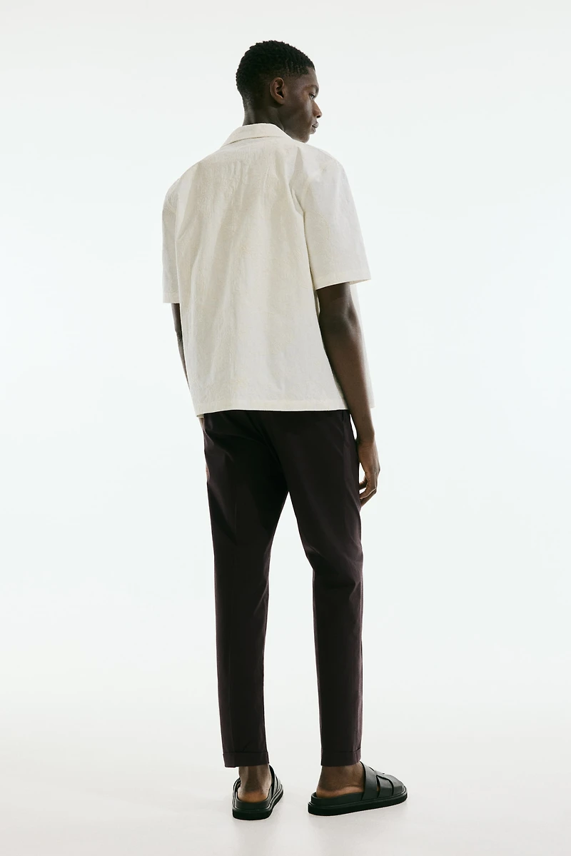 Regular-Fit Cropped Cotton Pants