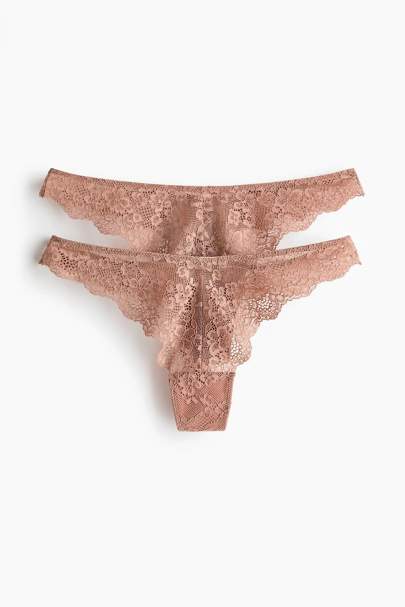 2-Pack Lace Thong Briefs