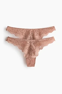 2-Pack Lace Thong Briefs