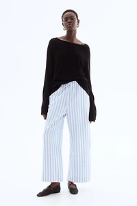 Linen-Blend Crop Pants