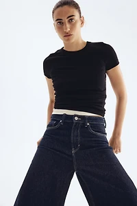 Ribbed Modal-blend T-shirt