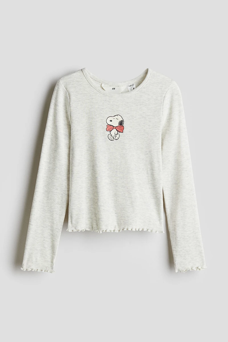 Cotton Top with Printed Motif