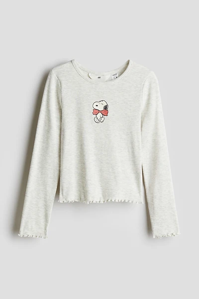 Cotton Top with Printed Motif