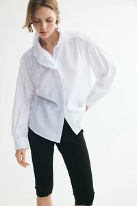 Ruffled Button-Front Blouse