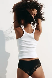 3-pack Cotton and Lace Hipster Briefs