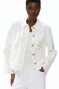 Twill Jacket with Eyelet Embroidery