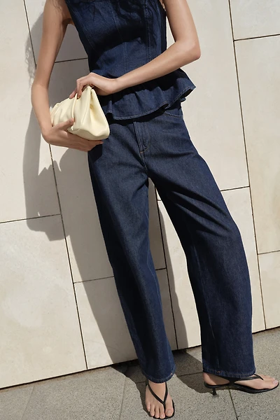 Jean taille haute jambes ballon